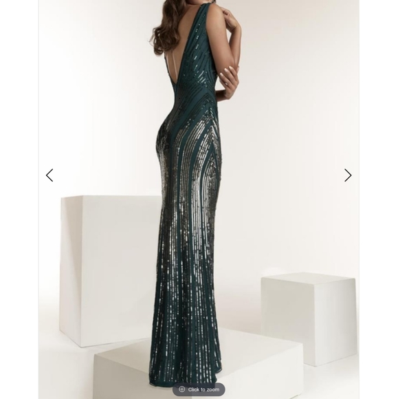 LUSH BY JASZ COUTURE Green Gown Evening Pageant Dress sz 12 - Picture 4 of 13